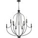 Senoia 9 Light 32.5 inch Matte Black Chandelier Ceiling Light